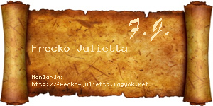 Frecko Julietta névjegykártya